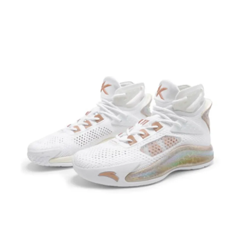 Anta Thompson KT5 Have Fun Slip Resistant And Abrasion Resistant Support High Top Basketball Shoes Men's White Gold-3