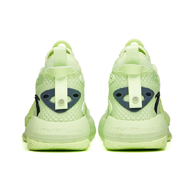 Anta Berserk 3 Shock Wave 3 Anti Slip Wear Resistant Mid Top Performance Basketball Shoes Men's Fluorescent Mint Green-3