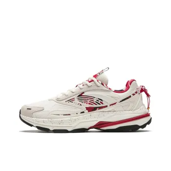 Anta Walker Anti Slip Wear Resistant Low Top Casual Shoes Men's White Red