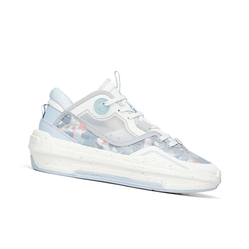 Anta C37 2.0 Anti Slip Wear Resistant Mid Top Skateboard Shoes Women's Gray Blue-1