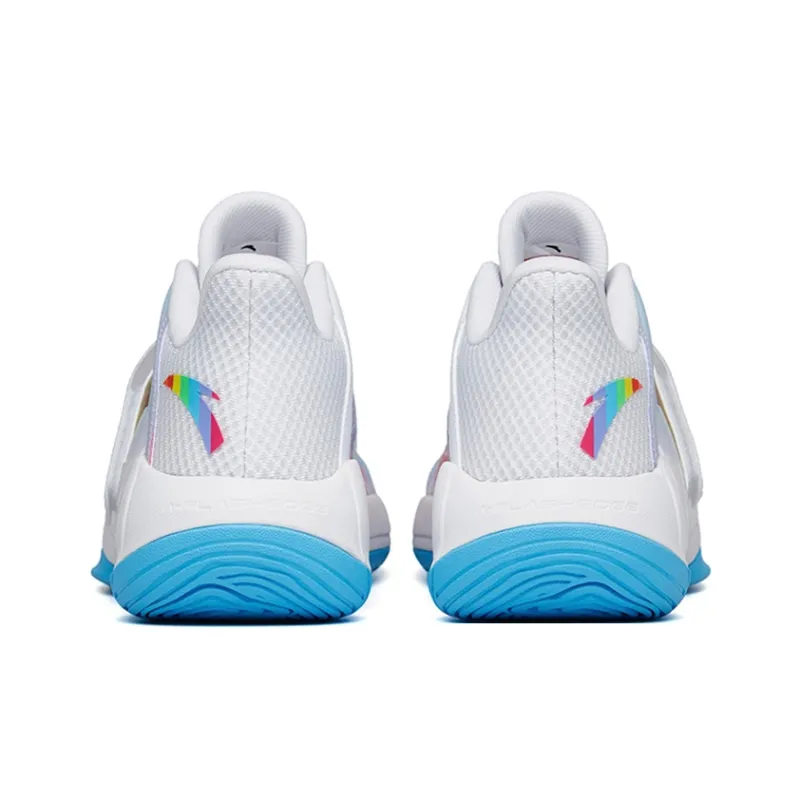 Anta Water Flower 4 Slip-Resistant Cushioning Wear-Resistant Low-Top Basketball Shoes White Multicolor-3