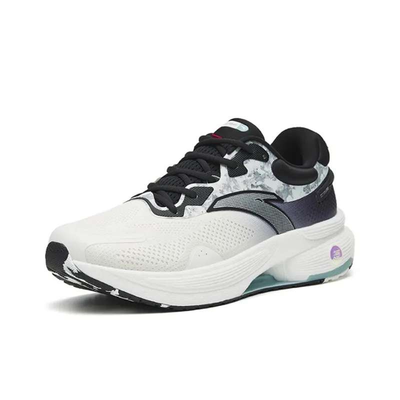 Anta C100 Cushioning Anti Slip And Wear Resistant Low Top Running Shoes Men's White Black-2