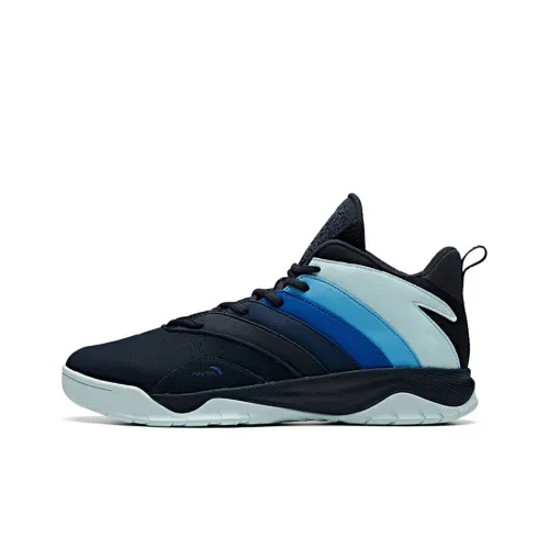 ANTA ENDLESS FIRE Basketball Shoes Men Mid-Top Dark Blue Black/Glacier Blue