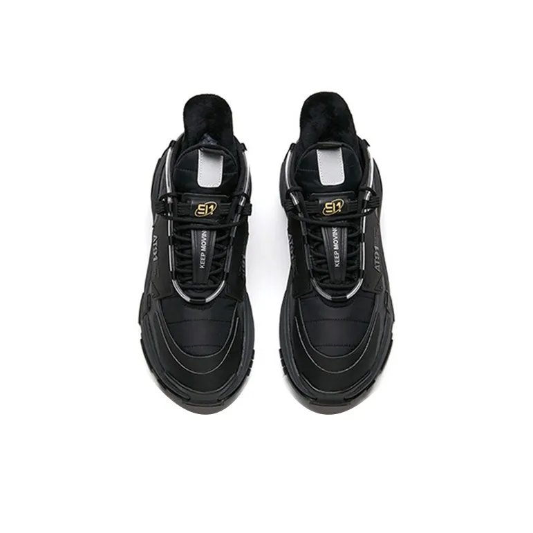 Anta AT91 Anti Slip And Wear Resistant Warm Low Top Chunky Sneakers Men's Black-3