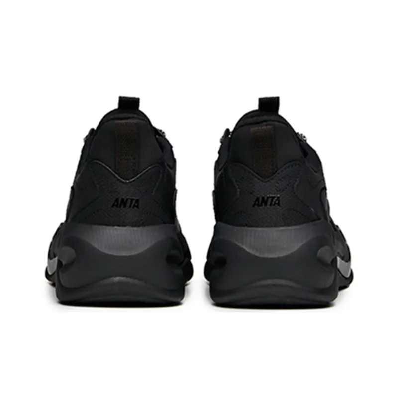 Anta Chao Worship 2.0 Low Top Casual Shoes Men's Pure Black-4