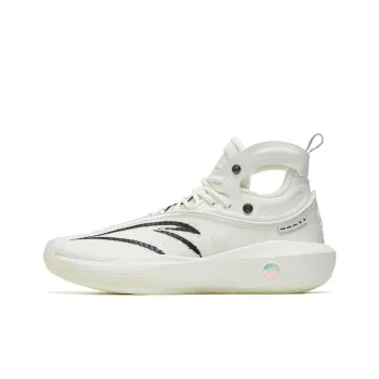 ANTA KT8 Basketball Shoes Men High Top Ivory White/Black