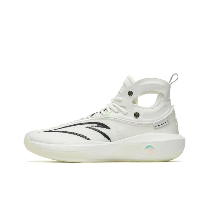 ANTA KT8 Basketball Shoes Men High Top Ivory White/Black-0