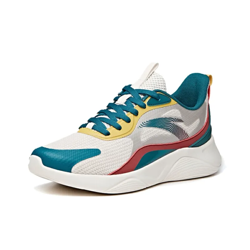Anta Lingyun Cushioned Slip-Resistant Abrasion-Resistant Low-Top Running Shoes Men's Cyan White-1