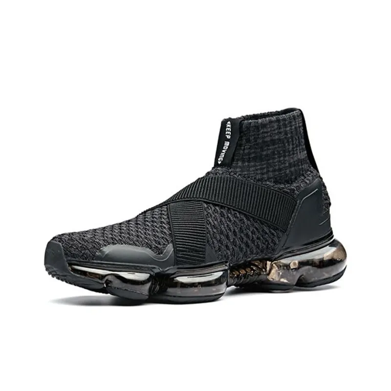 Anta SEEED Cushioning High Top Running Shoes Men's Black-2