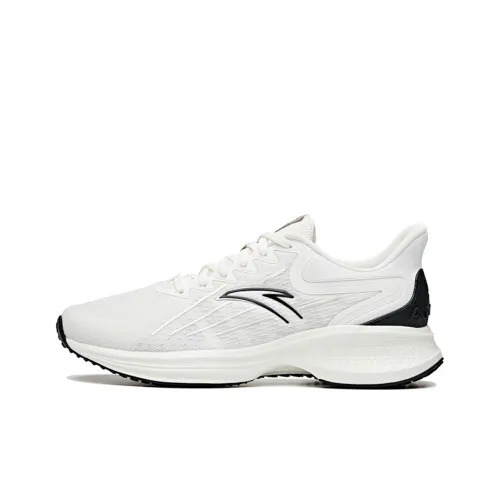 Anta Gazelle 1.0 Cushioned Slip Resistant Abrasion Resistant Breathable Low Top Running Shoes Men's Ivory White
