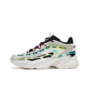Anta Walker Anti Slip And Wear Resistant Lightweight Low Top Chunky Sneakers Women's Black White Blue