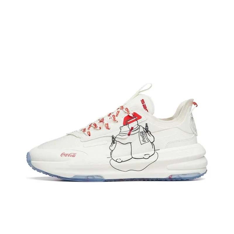Coca Cola x Anta C37 Series Coca Cola Collaboration Low Top Skateboard Shoes Women's White Red-0
