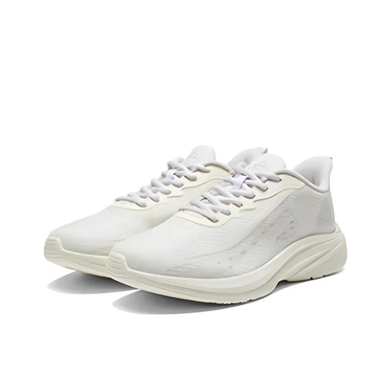 PEAK Qingyi Anti Slip And Wear Resistant Breathable Low Top Running Shoes Women's Canvas White-1