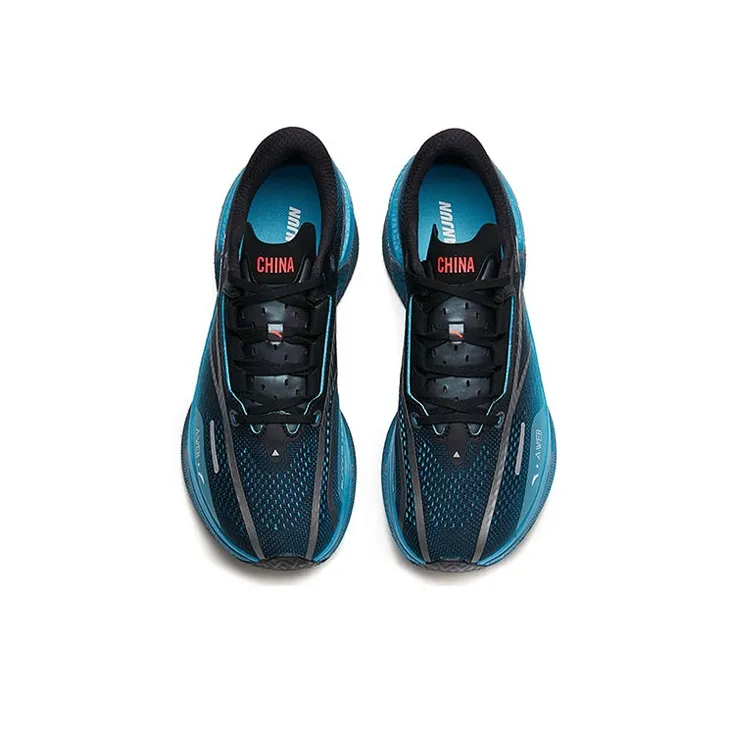 ANTA Crash Wave 1 Running Shoes Men Low Top Black/Chlorine Blue/Nano Silver-2