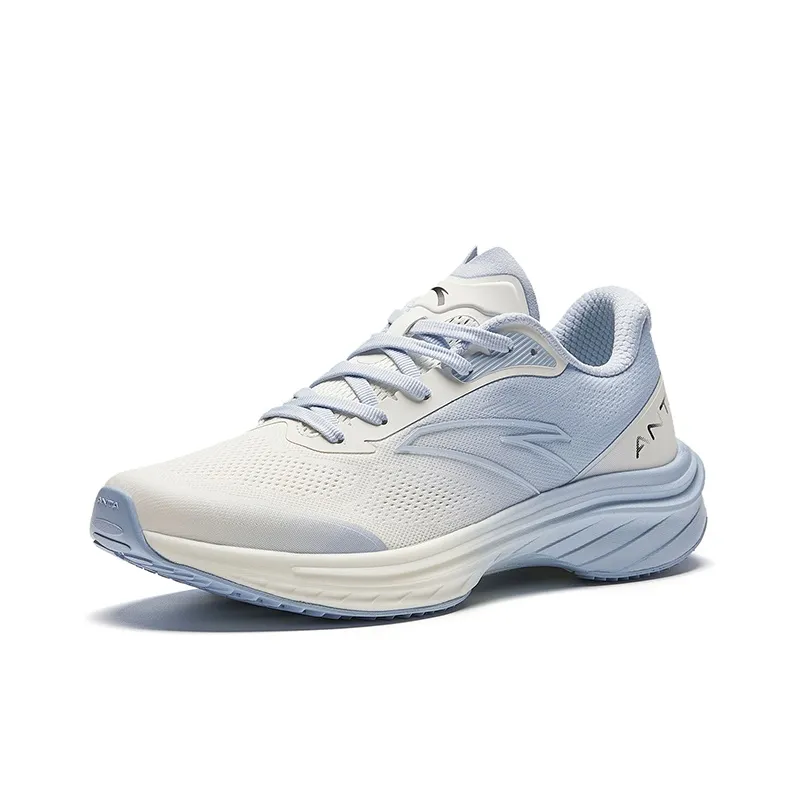 Anta Road Run Cushioning Wear Resistant Rebound Low Top Running Shoes Women's Blue White-1