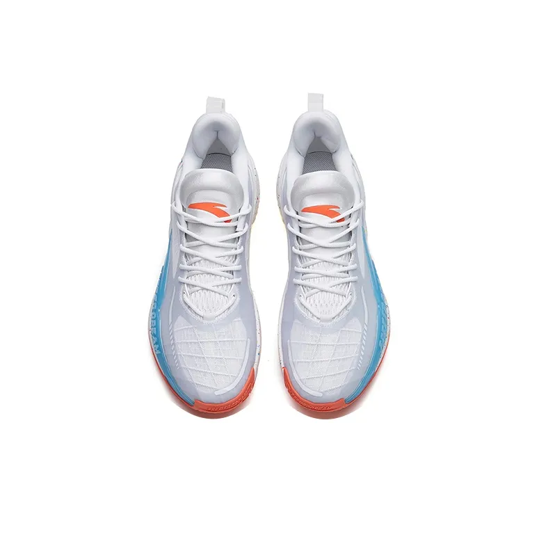 Anta Light Horseman 3 Cushioned Slip Resistant Mid Top Basketball Shoes Men's White Blue-2