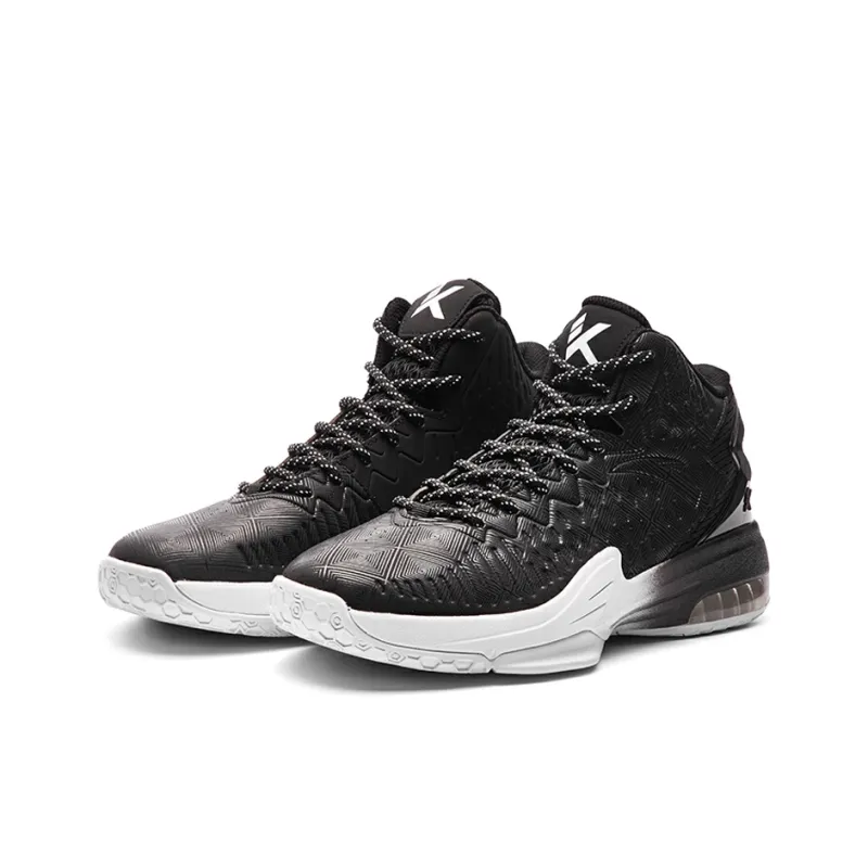 Anta KT3 Thompson Cushioning, Slip Resistant, Abrasion Resistant Coverage Mid Top Basketball Shoes Men's Black White-1