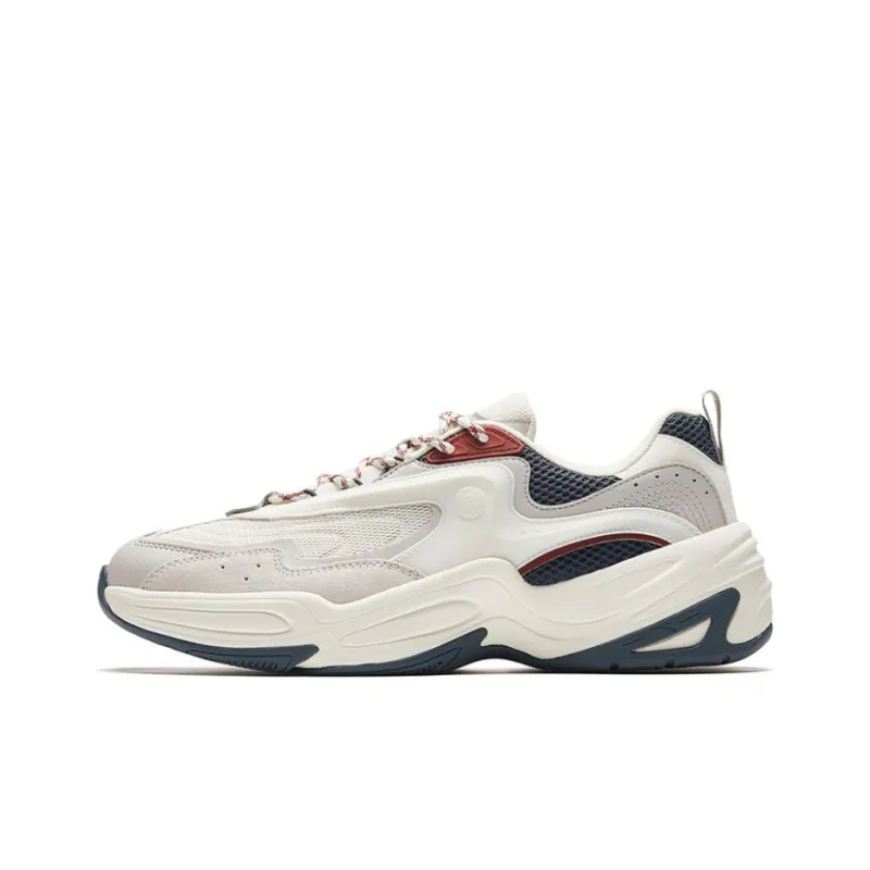 Anta Through Wear Resistant Low Top Casual Shoes Men's White Gray-0