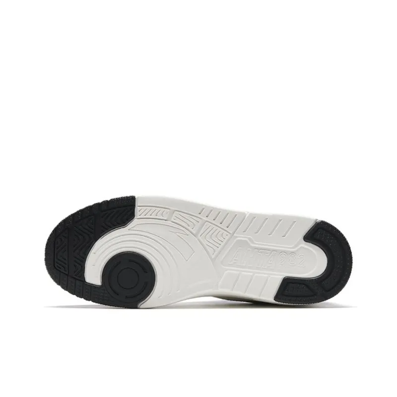 Anta 982GZ Cushioning Wear Resistant Low Top Skateboard Shoes Men's Black White-4