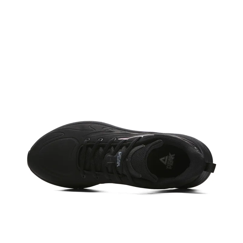 PEAK Wear resistant And Lightweight Low Top Running Shoes Women's All Black-3