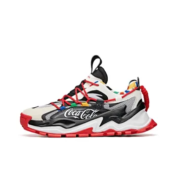 Coca Cola x Anta Hot Cushioning Wear Resistant Low Top Chunky Sneakers Men's Black White Red