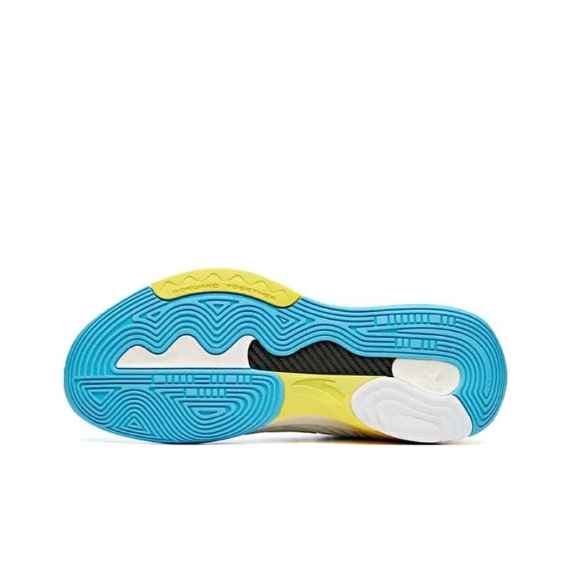 Anta KT6 Thompson Abrasion Resistant Breathable High Top Basketball Shoes Men's White Blue Yellow-4