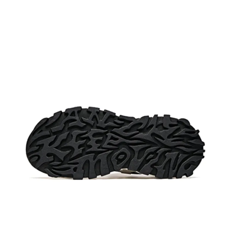 Anta Hot Yellow Emperor, Shen Nong Anti Slip Wear Resistant Low Top Chunky Sneakers Men's Black White-5