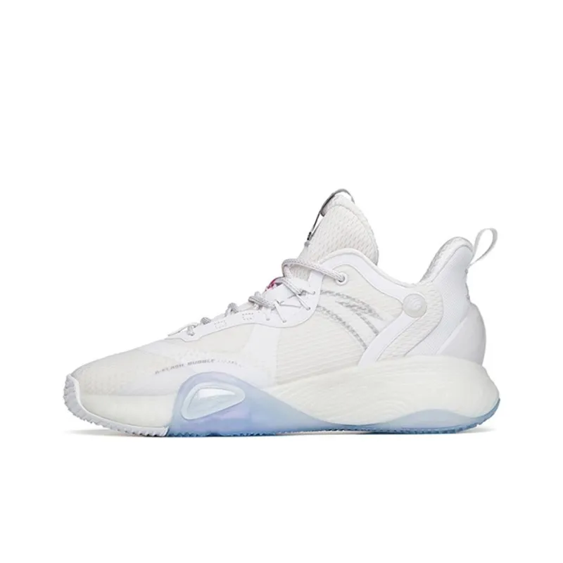 Anta Bubble Bomb Anti Slip Wear Resistant Low Top Basketball Shoes Ivory White-0