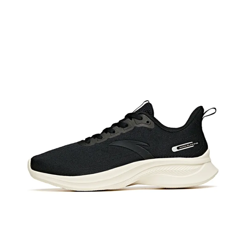 Anta Hydrogen Run Cushioning, Slip Resistant, And Abrasion Resistant Low Top Running Shoes Women's Black White-0