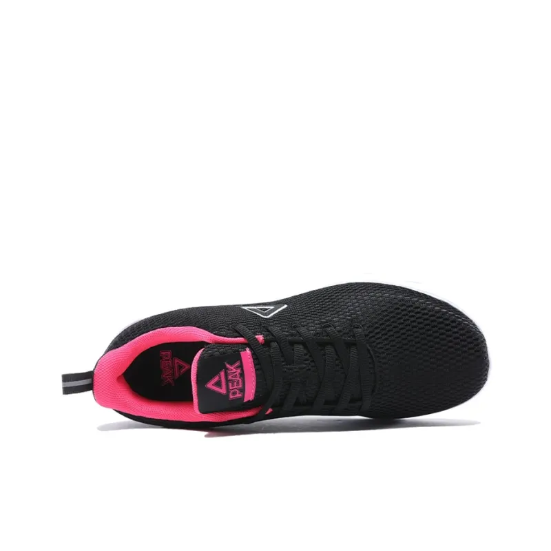 PEAK Qingyi Durable Breathable Low Top Running Shoes Women's Black Rose Red-2