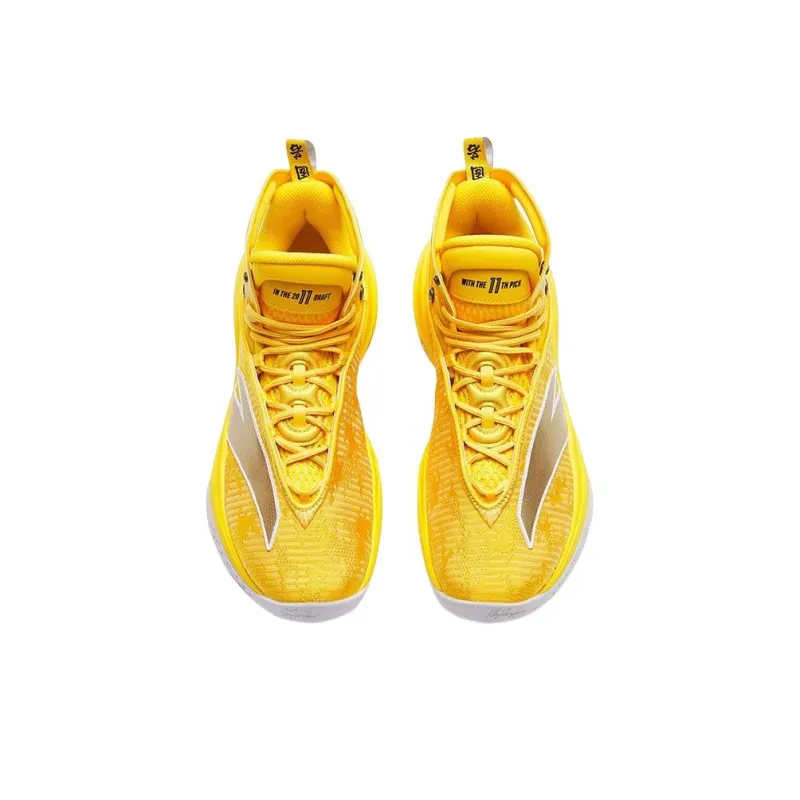 Anta KT8 Cushioning Anti-Slip And Wear-Resistant High-Top Basketball Shoes Yellow Solid Gold Color Scheme-2