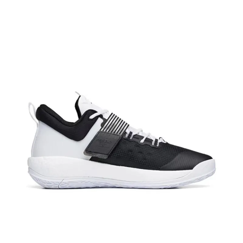 Anta Hengsao4 Durable Breathable Low Top Basketball Shoes Men's Black White-1