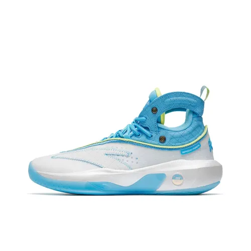 ANTA KT8 Basketball Shoes Men High-Top ANTA White/Qing Quan Blue/Sunshine Yellow