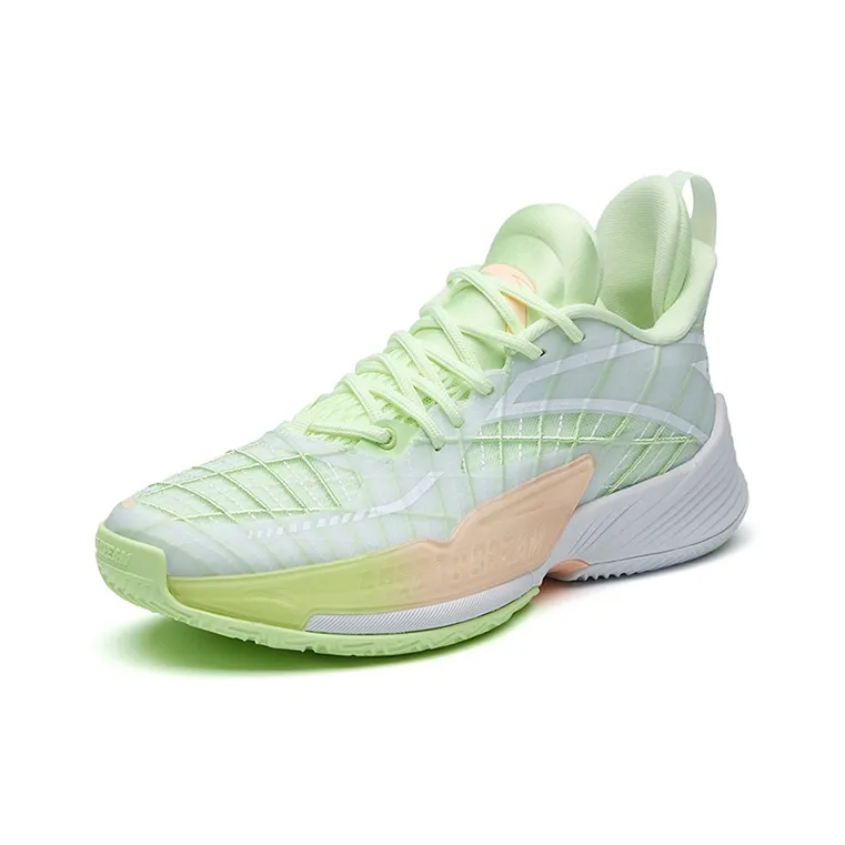 Anta Light Horseman 3 Low-Top Performance Basketball Shoes Men's White Green Pink-1