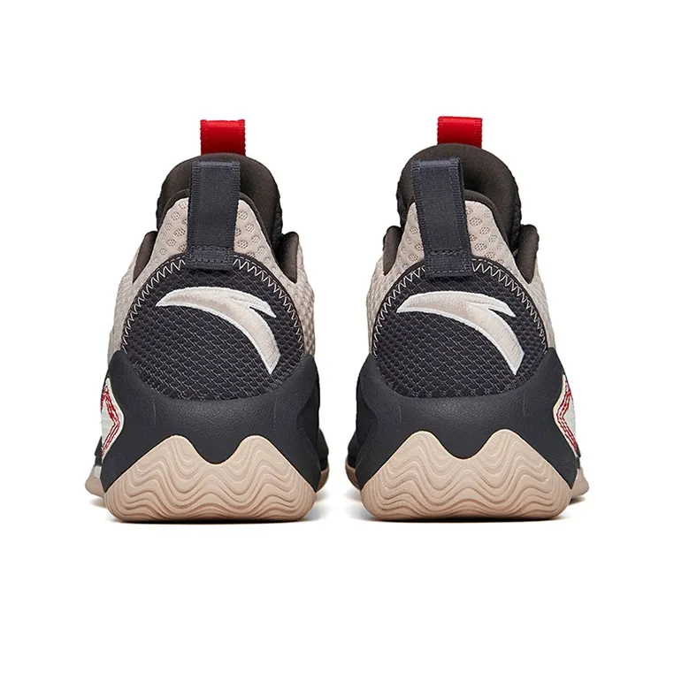 Anta Alien 3 Anti-Slip Wear-Resistant High-Top Performance Basketball Shoes Men's Pink Gray-3
