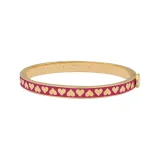 6mm Thin Heart Hinge Bangles in Deep Red with Gold Edges