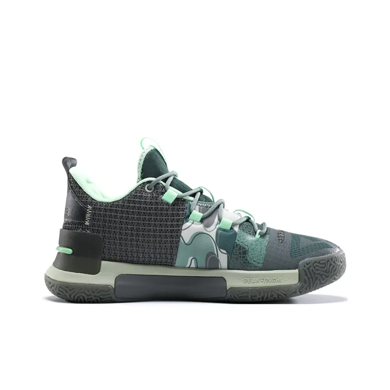 PEAK Flash Taichi Cushioned Slip Resistant Mid Top Basketball Shoes Men's Green Aurora-1