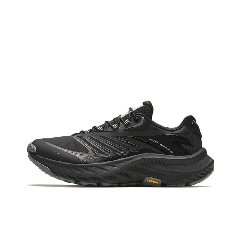 Anta Durable Breathable Low Top Casual Trail Running Shoes Men's Black-0