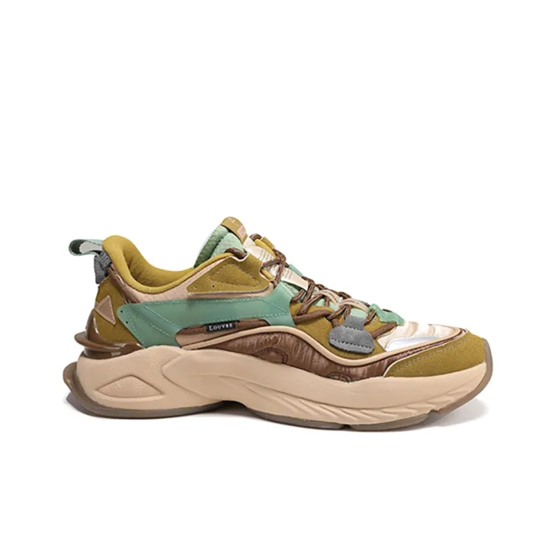 PEAK Attitude Extreme Series Chunky Sneakers Men Low Top Mud Sand Yellow/Gray Olive-1