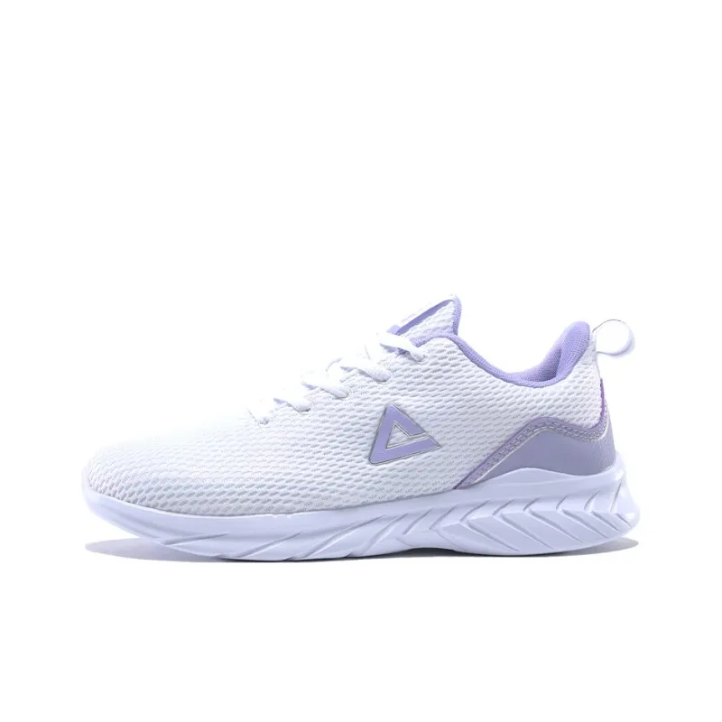 PEAK Qingyi Cushioned Anti Slip Wear Resistant Balanced Lightweight Low Top Running Shoes Women's Purple White-0