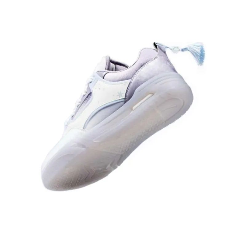 GenShin x Anta Abrasion Resistant Balance Lightweight Low Top Skateboard Shoes Men's White Purple-3