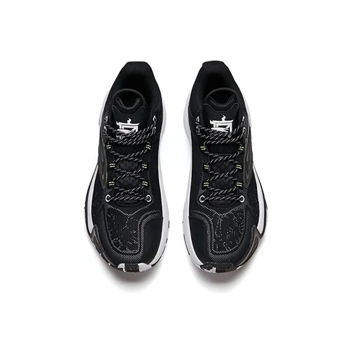 Anta Hear Wave 3 Anti-Slip Wear-Resistant Low-Top Basketball Shoes Men's Black White-2