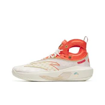 Anta KT8 Cushioning Anti Slip And Wear Resistant High Top Basketball Shoes Red White