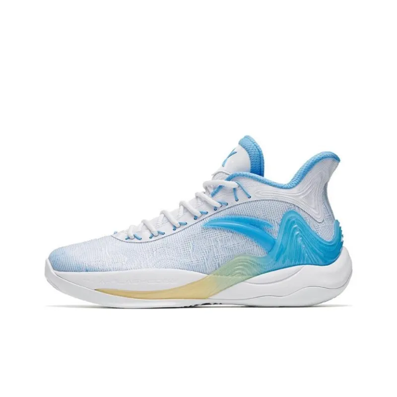 Anta Mountain 2 Cushioning Anti-Slip And Wear-Resistant Coverage Mid-Top Basketball Shoes Men's Light Purple Blue-0