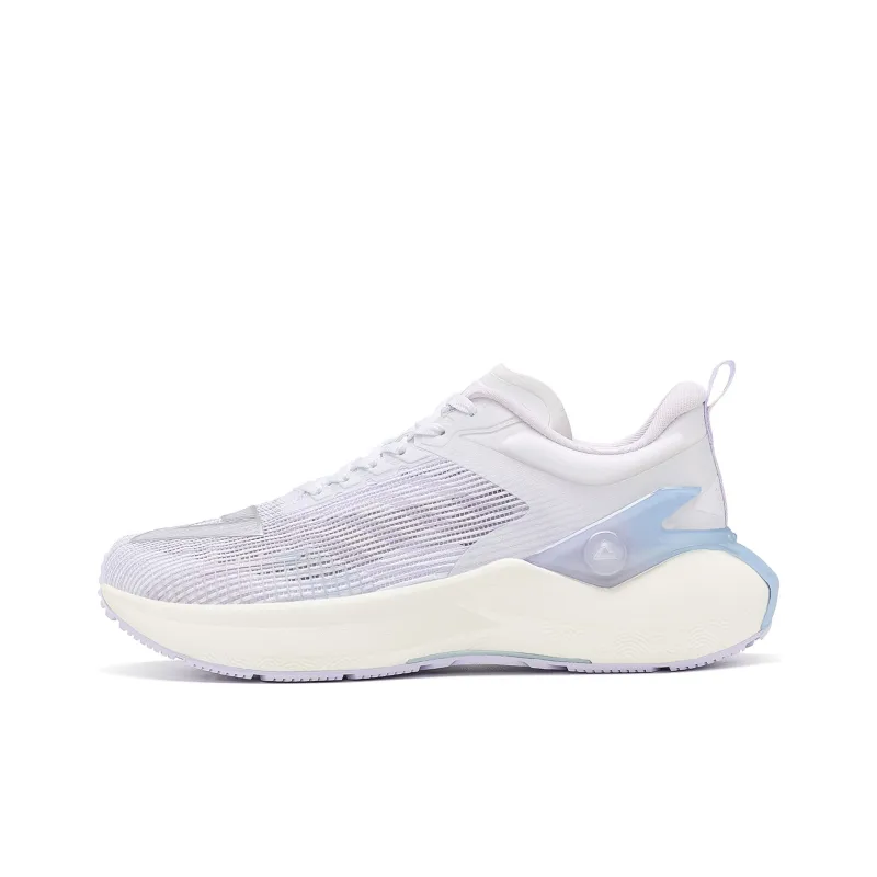 PEAK State Extreme 5.0 Pro Cushioning Wear Resistant Low Top Running Shoes Women's Large White Light Purple-0
