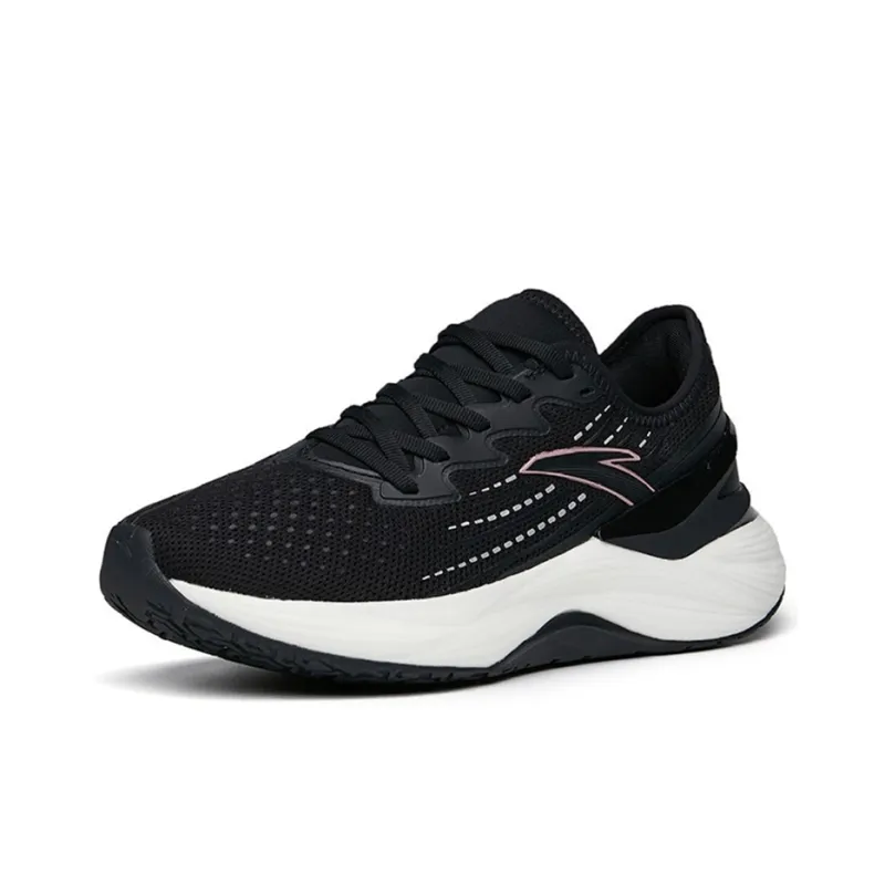Anta Tron 2.0 Cushioning Anti Slip And Wear Resistant Low Top Running Shoes Women's Black White-1