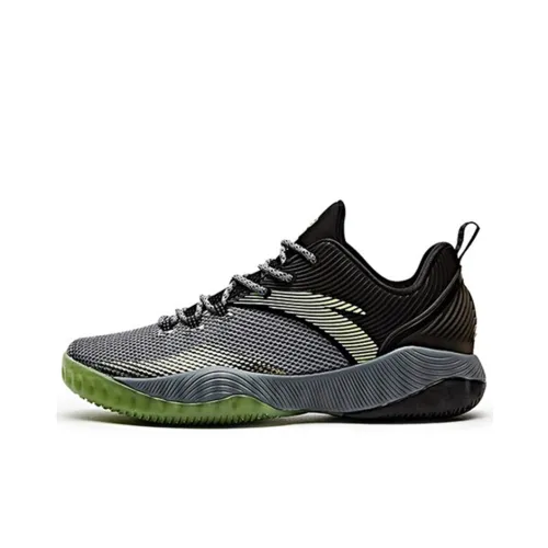 ANTA ENDLESS FIRE Basketball Shoes Men Low-Top Black/Green