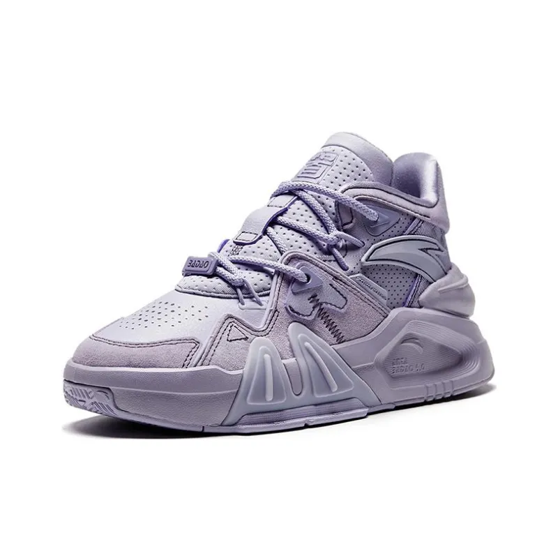 Anta Bastard 4 Anti Slip Wear Resistant Mid Top Skateboard Shoes Women's Purple-1