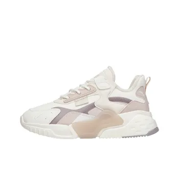 Anta Rubik's Cube Anti Slip Wear Resistant Low Top Chunky Sneakers Women's White Gray