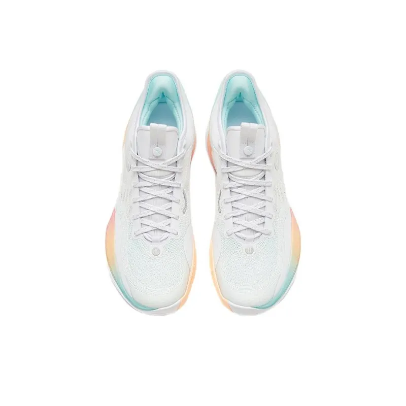 ANTA Three point Rain1.0 Basketball Shoes Men Low Top White/Orange-2